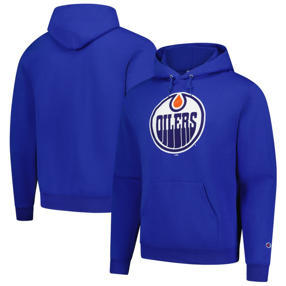 Edmonton Oilers Champion Primary Logo 1-Hit Pullover Hoodie - Royal | NHL on sale
