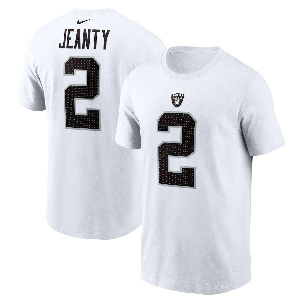 Ashton Jeanty Las Vegas Raiders Name & Number T-Shirt - White - Nike