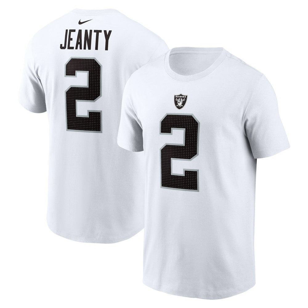 Ashton Jeanty Las Vegas Raiders Name & Number T-Shirt - White - Nike