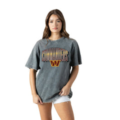 Washington Commanders Gameday Couture Women's Peak Performance Oversized Snow Wash T-Shirt - Gray - NFL