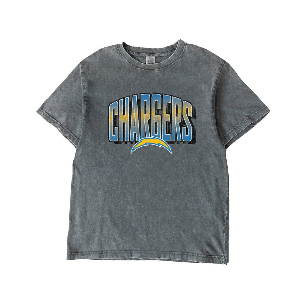 Los Angeles Chargers Gameday Couture Women's Peak Performance Oversized Snow Wash T-Shirt - Gray - NFL