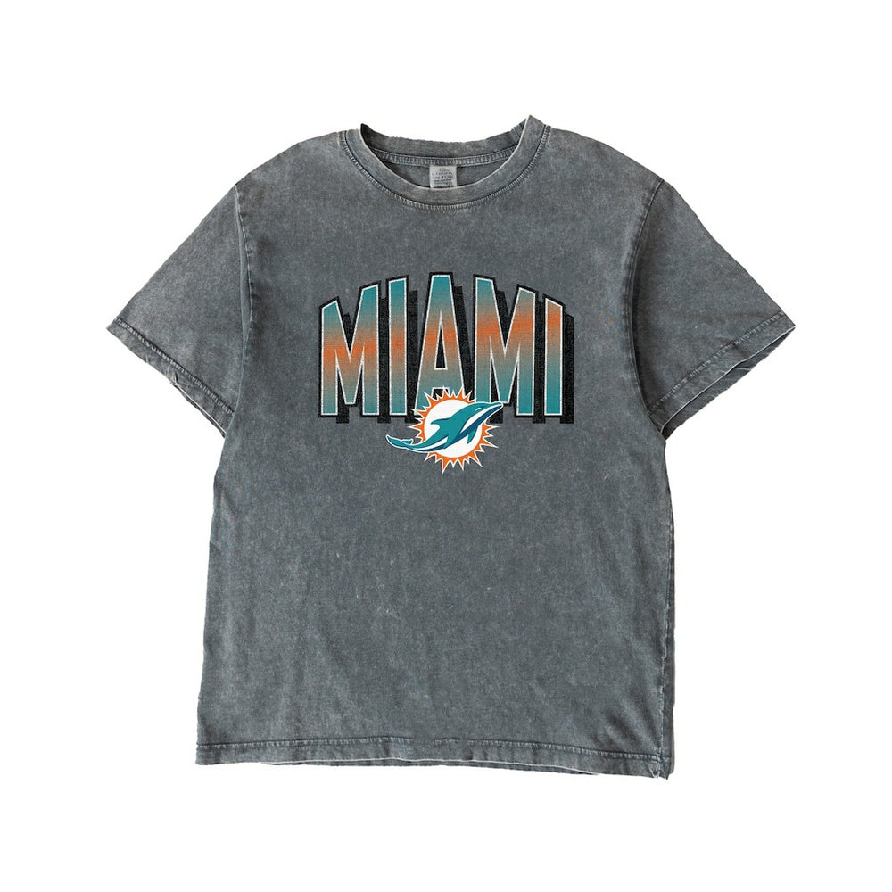 Miami Dolphins Gameday Couture Women's Peak Performance Oversized Snow Wash T-Shirt - Gray - NFL