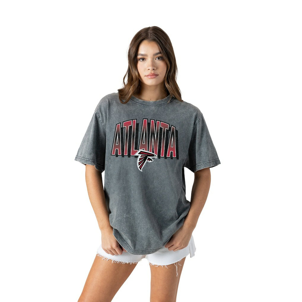Atlanta Falcons Gameday Couture Women's Peak Performance Oversized Snow Wash T-Shirt - Gray - NFL