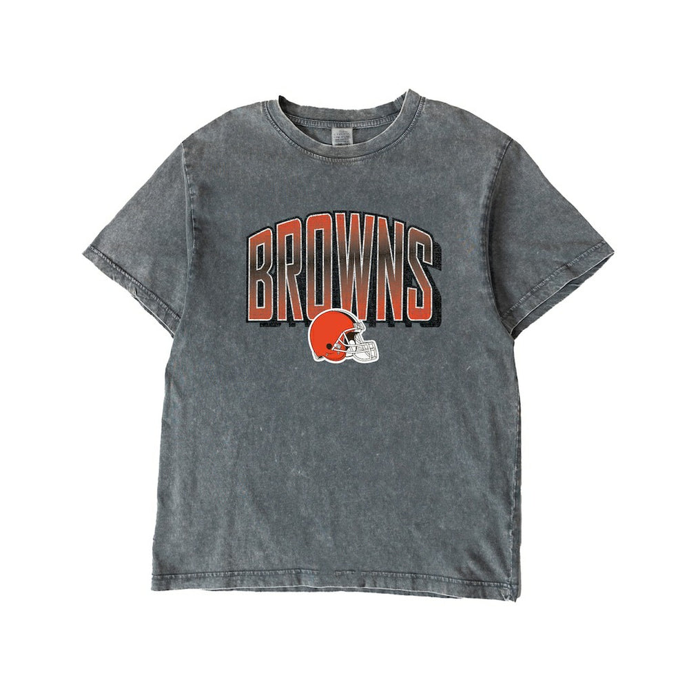 Cleveland Browns Gameday Couture Women's Peak Performance Oversized Snow Wash T-Shirt - Gray - NFL