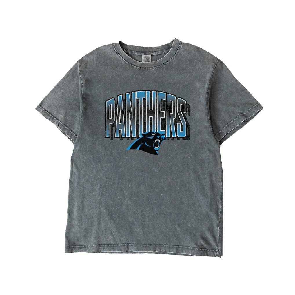 Carolina Panthers Gameday Couture Women's Peak Performance Oversized Snow Wash T-Shirt - Gray - NFL
