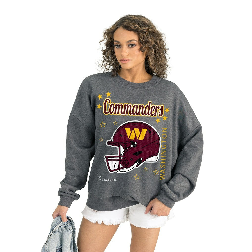 Washington Commanders Gameday Couture Women's Ready to Rumble Premium Fleece Pullover Sweatshirt - Gray - NFL