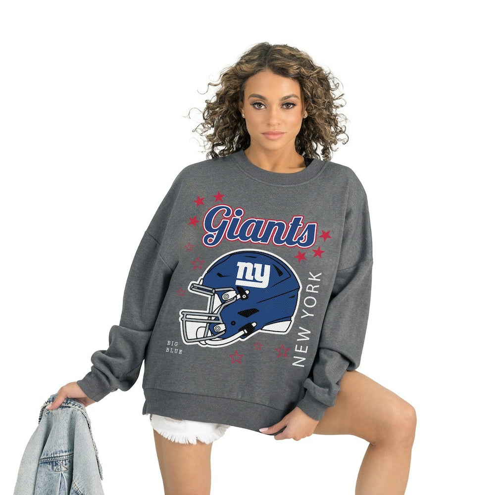 New York Giants Gameday Couture Women's Ready to Rumble Premium Fleece Pullover Sweatshirt - Gray - NFL