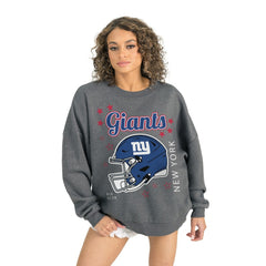 New York Giants Gameday Couture Women's Ready to Rumble Premium Fleece Pullover Sweatshirt - Gray - NFL