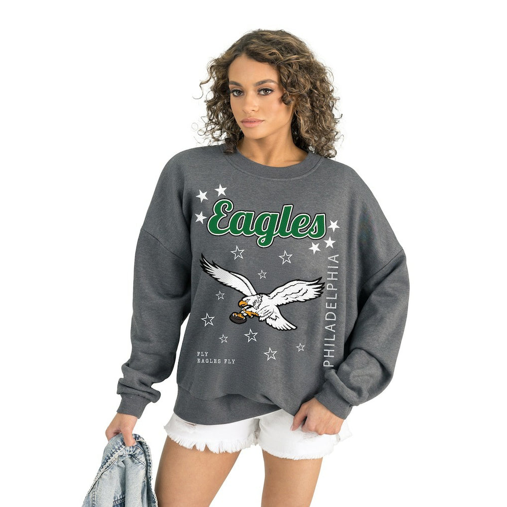 Philadelphia Eagles Gameday Couture Women's Ready to Rumble Premium Fleece Pullover Sweatshirt - Gray - NFL