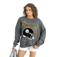 Pittsburgh Steelers Gameday Couture Women's Ready to Rumble Premium Fleece Pullover Sweatshirt - Gray - NFL
