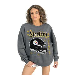 Pittsburgh Steelers Gameday Couture Women's Ready to Rumble Premium Fleece Pullover Sweatshirt - Gray - NFL