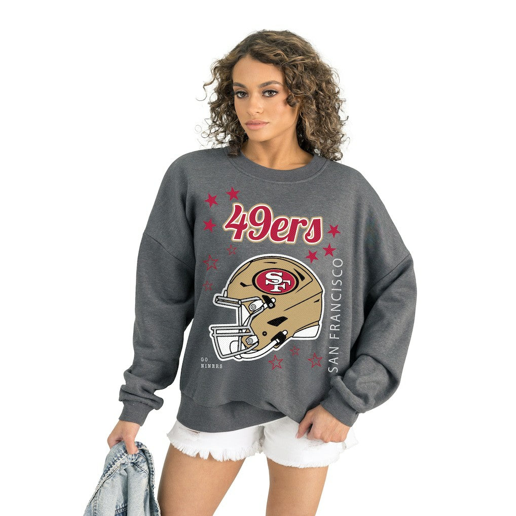 San Francisco 49ers Gameday Couture Women's Ready to Rumble Premium Fleece Pullover Sweatshirt - Gray - NFL