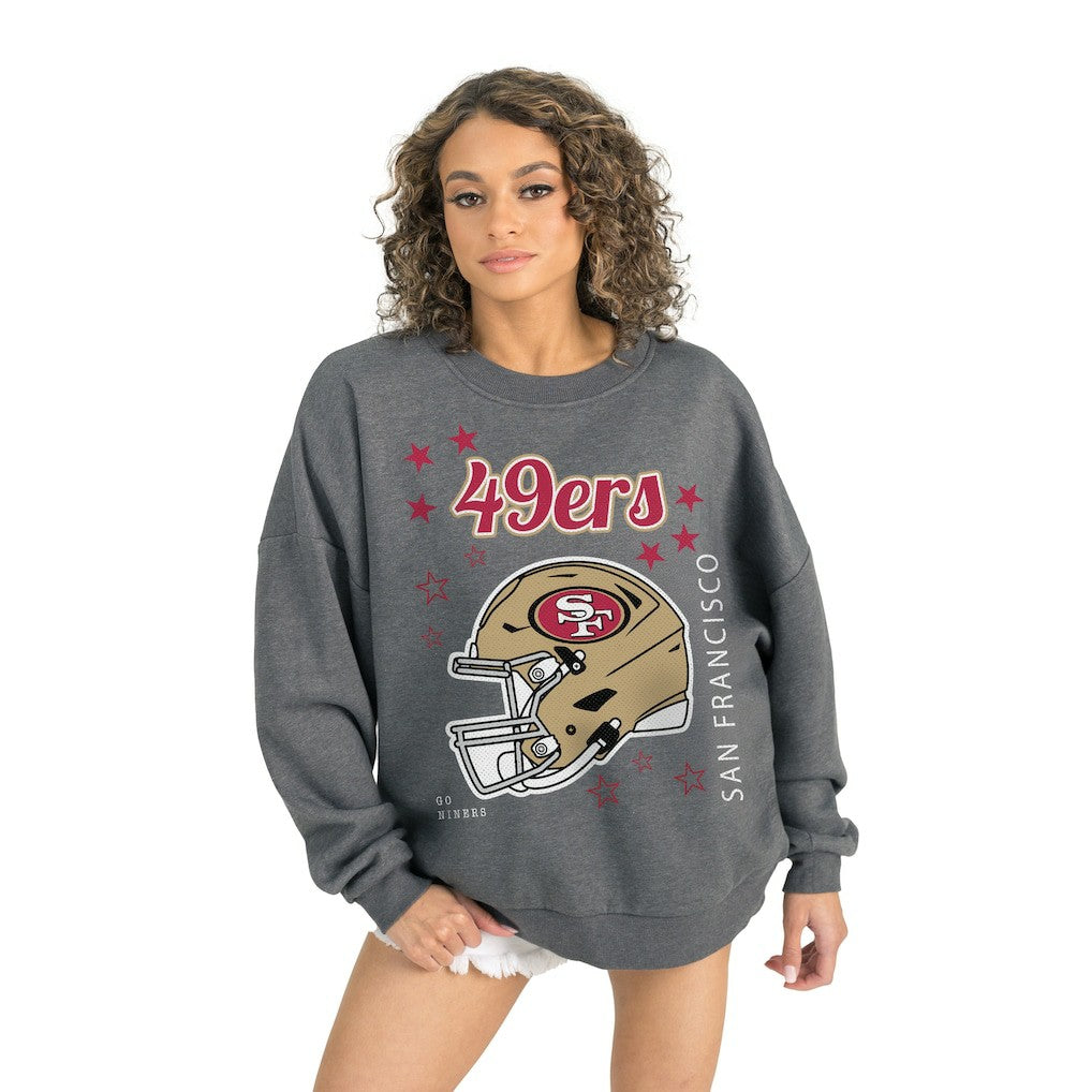 San Francisco 49ers Gameday Couture Women's Ready to Rumble Premium Fleece Pullover Sweatshirt - Gray - NFL