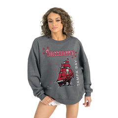 Tampa Bay Buccaneers Gameday Couture Women's Ready to Rumble Premium Fleece Pullover Sweatshirt - Gray - NFL