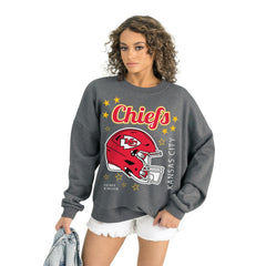 Kansas City Chiefs Gameday Couture Women's Ready to Rumble Premium Fleece Pullover Sweatshirt - Gray - NFL