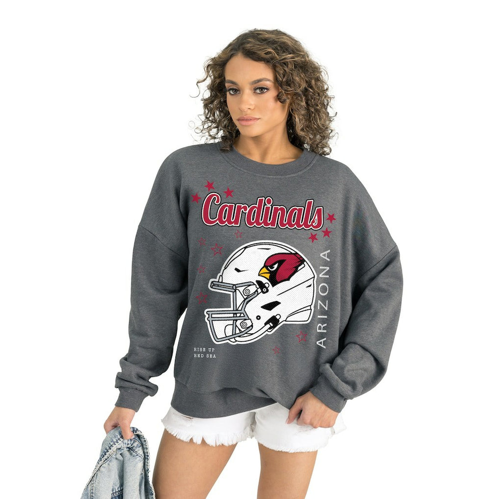 Arizona Cardinals Gameday Couture Women's Ready to Rumble Premium Fleece Pullover Sweatshirt - Gray - NFL