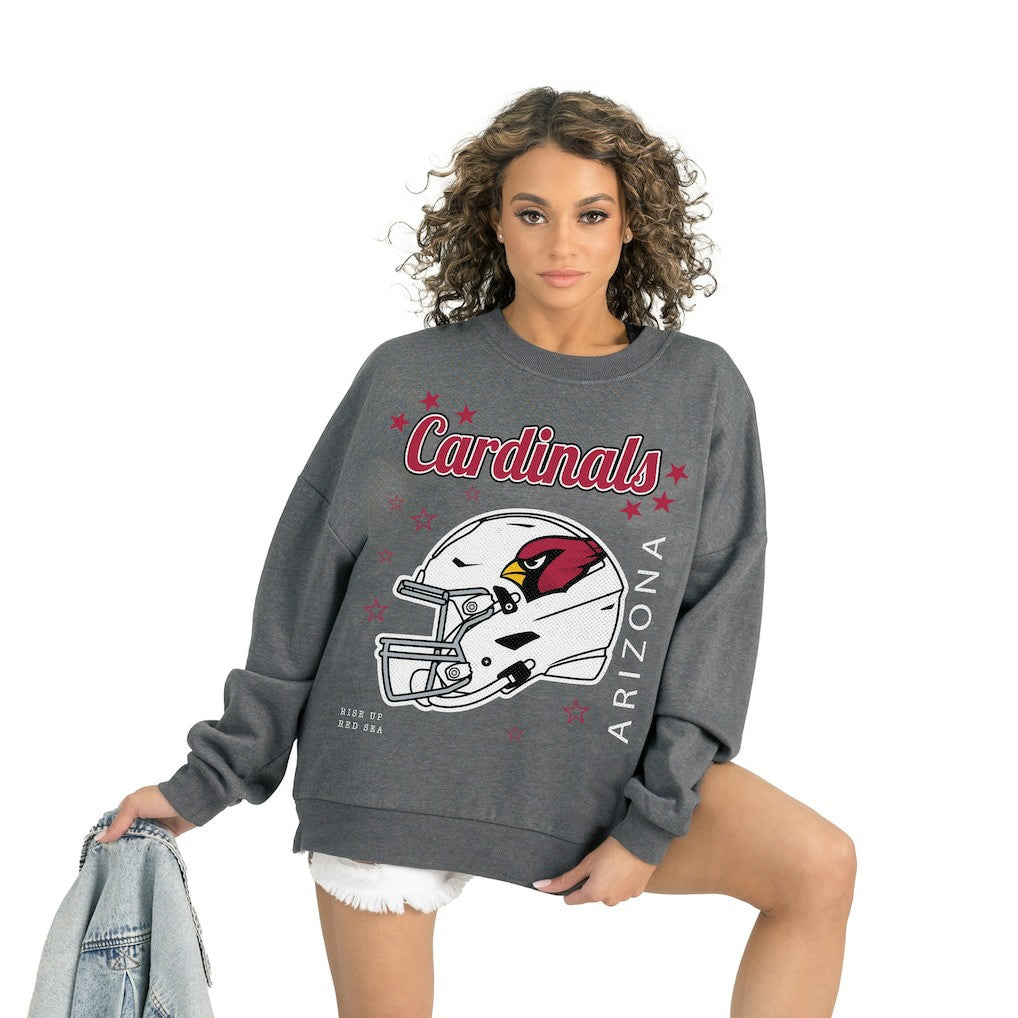 Arizona Cardinals Gameday Couture Women's Ready to Rumble Premium Fleece Pullover Sweatshirt - Gray - NFL