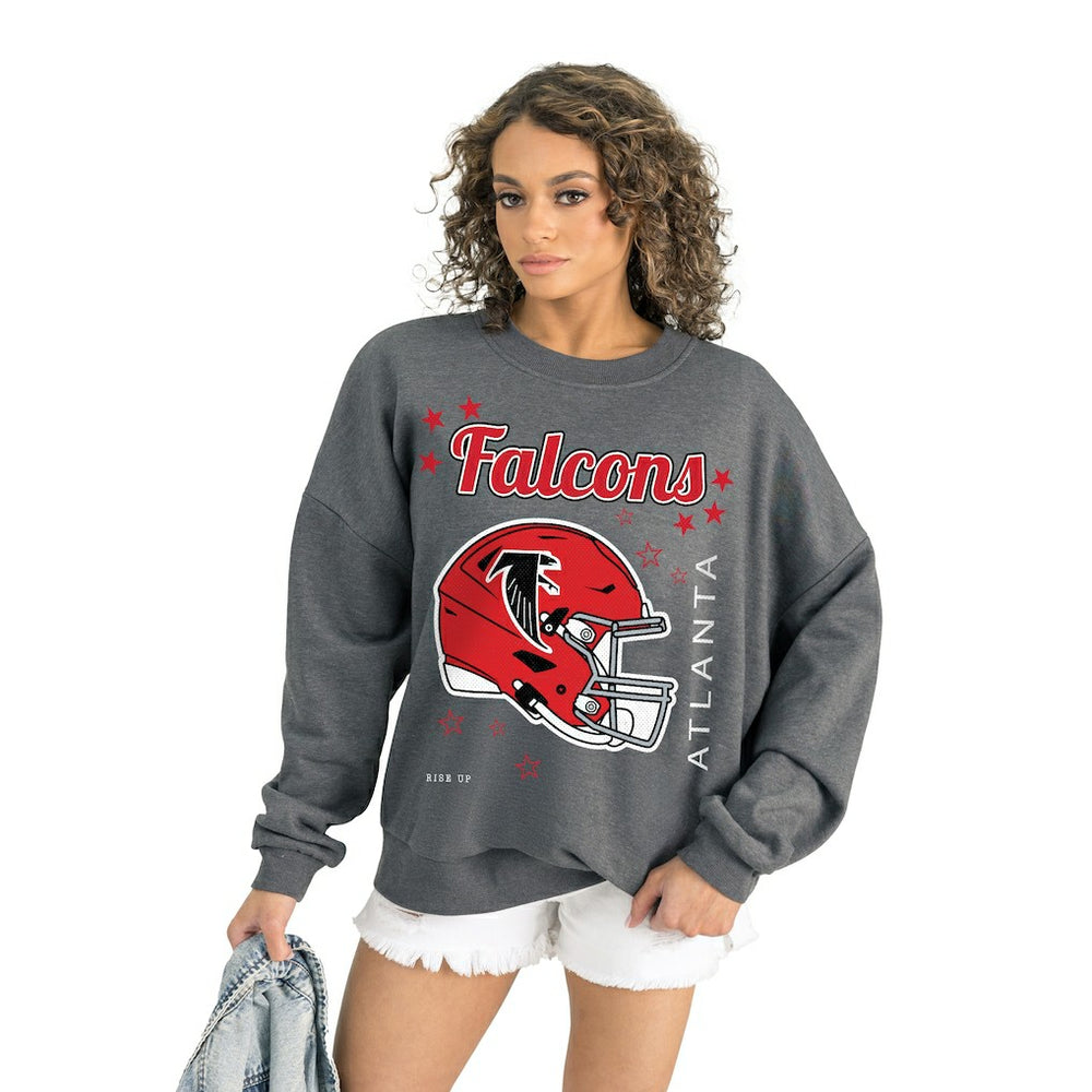 Atlanta Falcons Gameday Couture Women's Ready to Rumble Premium Fleece Pullover Sweatshirt - Gray - NFL