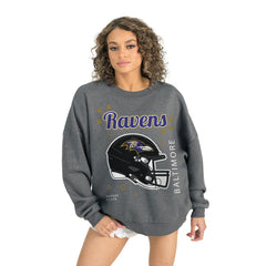 Baltimore Ravens Gameday Couture Women's Ready to Rumble Premium Fleece Pullover Sweatshirt - Gray - NFL