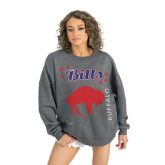 Buffalo Bills Gameday Couture Women's Ready to Rumble Premium Fleece Pullover Sweatshirt - Gray - NFL
