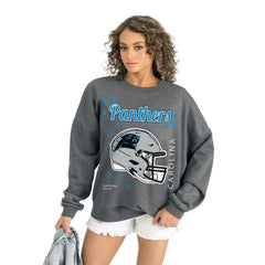 Carolina Panthers Gameday Couture Women's Ready to Rumble Premium Fleece Pullover Sweatshirt - Gray - NFL