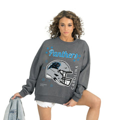 Carolina Panthers Gameday Couture Women's Ready to Rumble Premium Fleece Pullover Sweatshirt - Gray - NFL