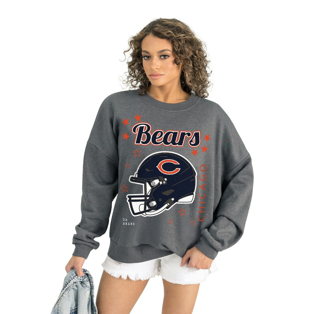 Chicago Bears Gameday Couture Women's Ready to Rumble Premium Fleece Pullover Sweatshirt - Gray - NFL