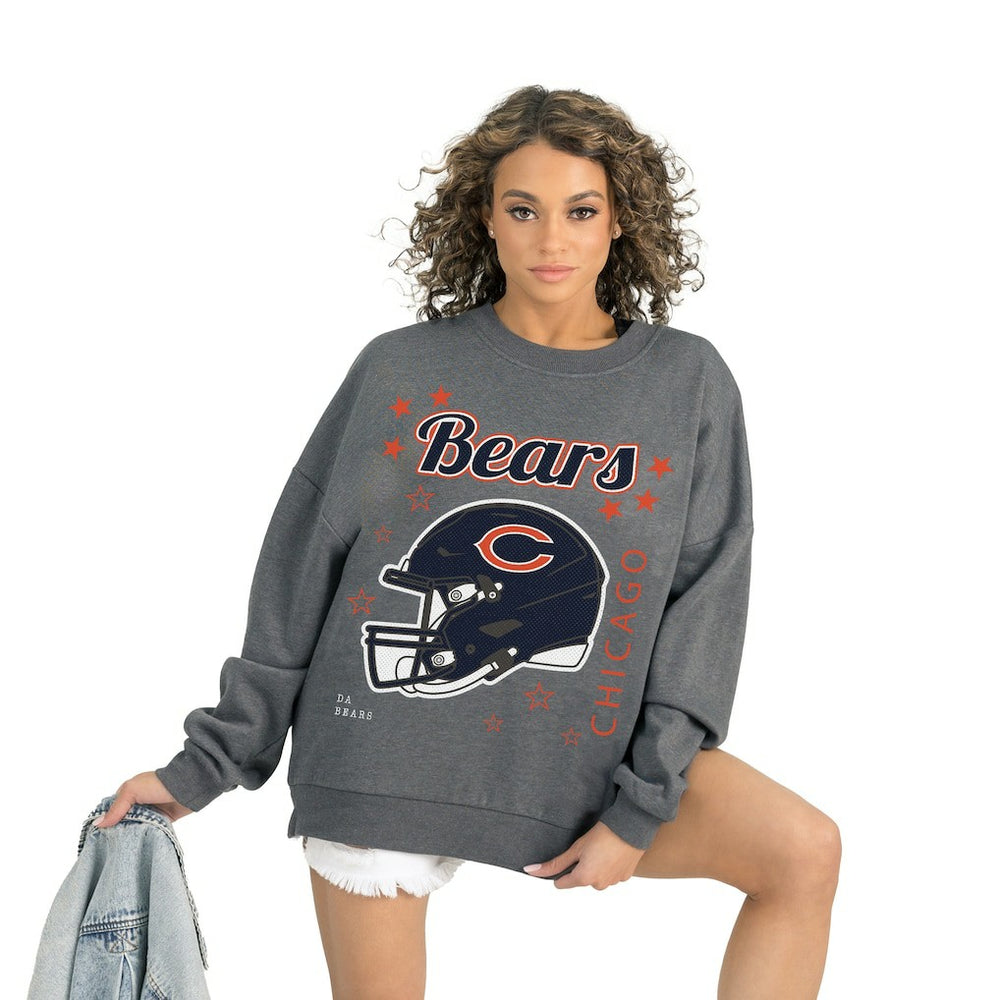 Chicago Bears Gameday Couture Women's Ready to Rumble Premium Fleece Pullover Sweatshirt - Gray - NFL