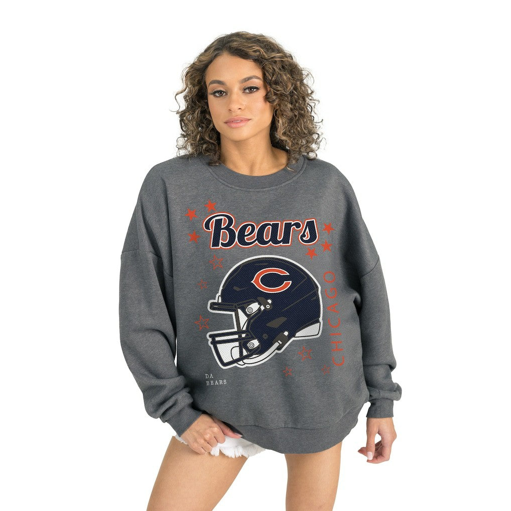 Chicago Bears Gameday Couture Women's Ready to Rumble Premium Fleece Pullover Sweatshirt - Gray - NFL