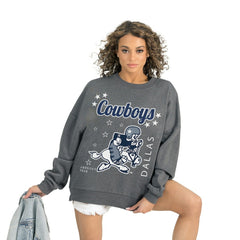 Dallas Cowboys Gameday Couture Women's Ready to Rumble Premium Fleece Pullover Sweatshirt - Gray - NFL