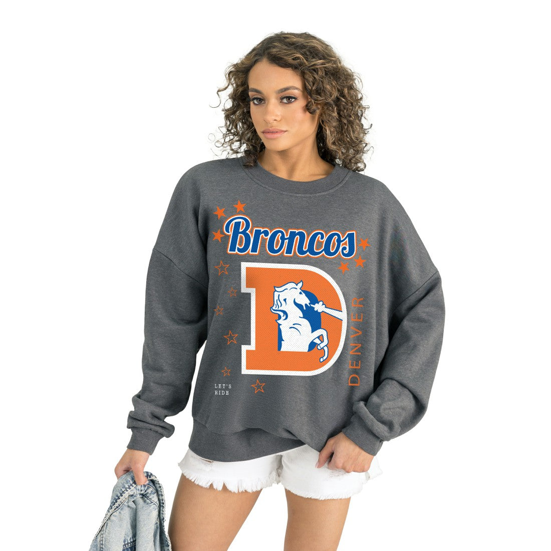 Denver Broncos Gameday Couture Women's Ready to Rumble Premium Fleece Pullover Sweatshirt - Gray - NFL
