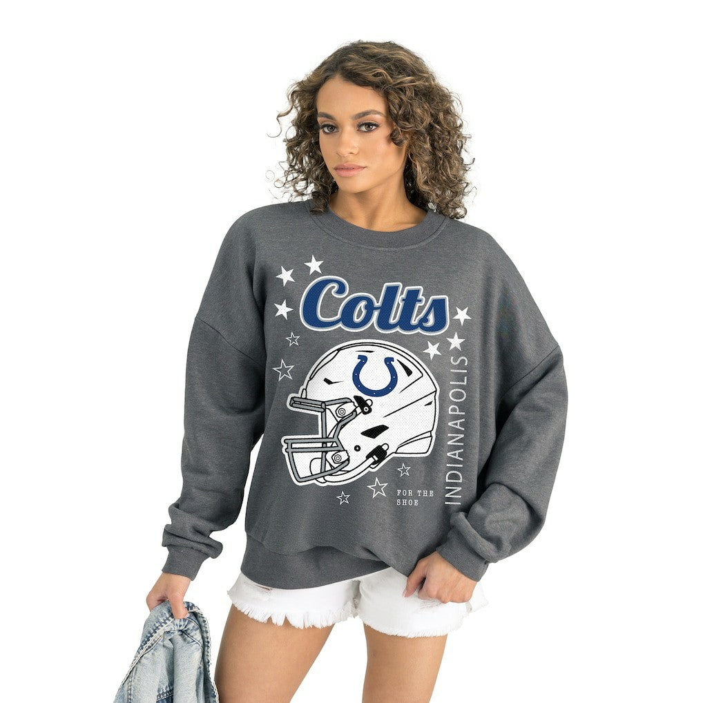 Indianapolis Colts Gameday Couture Women's Ready to Rumble Premium Fleece Pullover Sweatshirt - Gray - NFL
