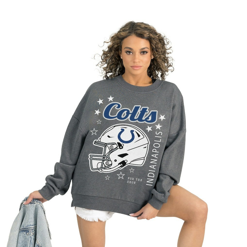 Indianapolis Colts Gameday Couture Women's Ready to Rumble Premium Fleece Pullover Sweatshirt - Gray - NFL