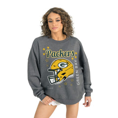 Green Bay Packers Gameday Couture Women's Ready to Rumble Premium Fleece Pullover Sweatshirt - Gray - NFL