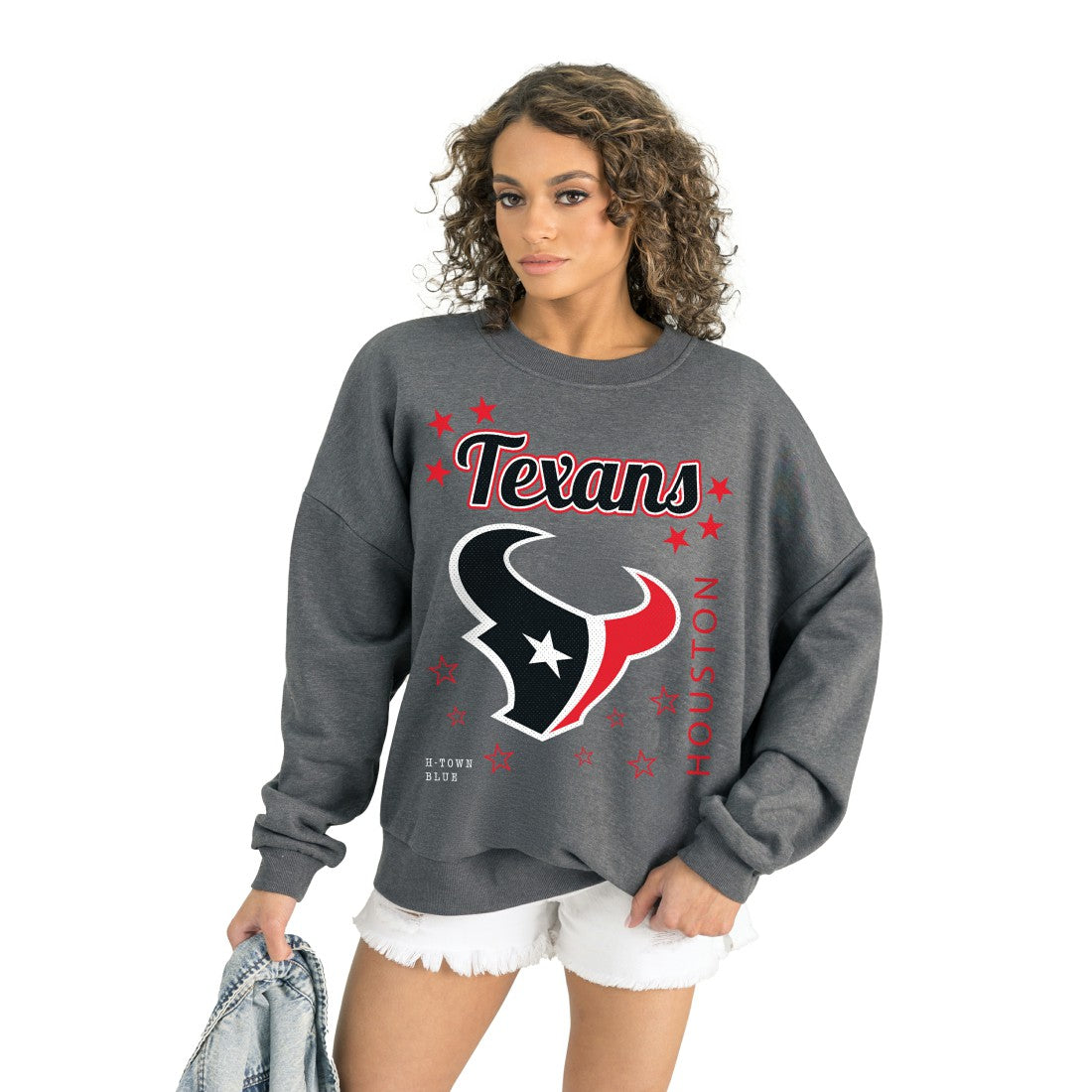 Houston Texans Gameday Couture Women's Ready to Rumble Premium Fleece Pullover Sweatshirt - Gray - NFL