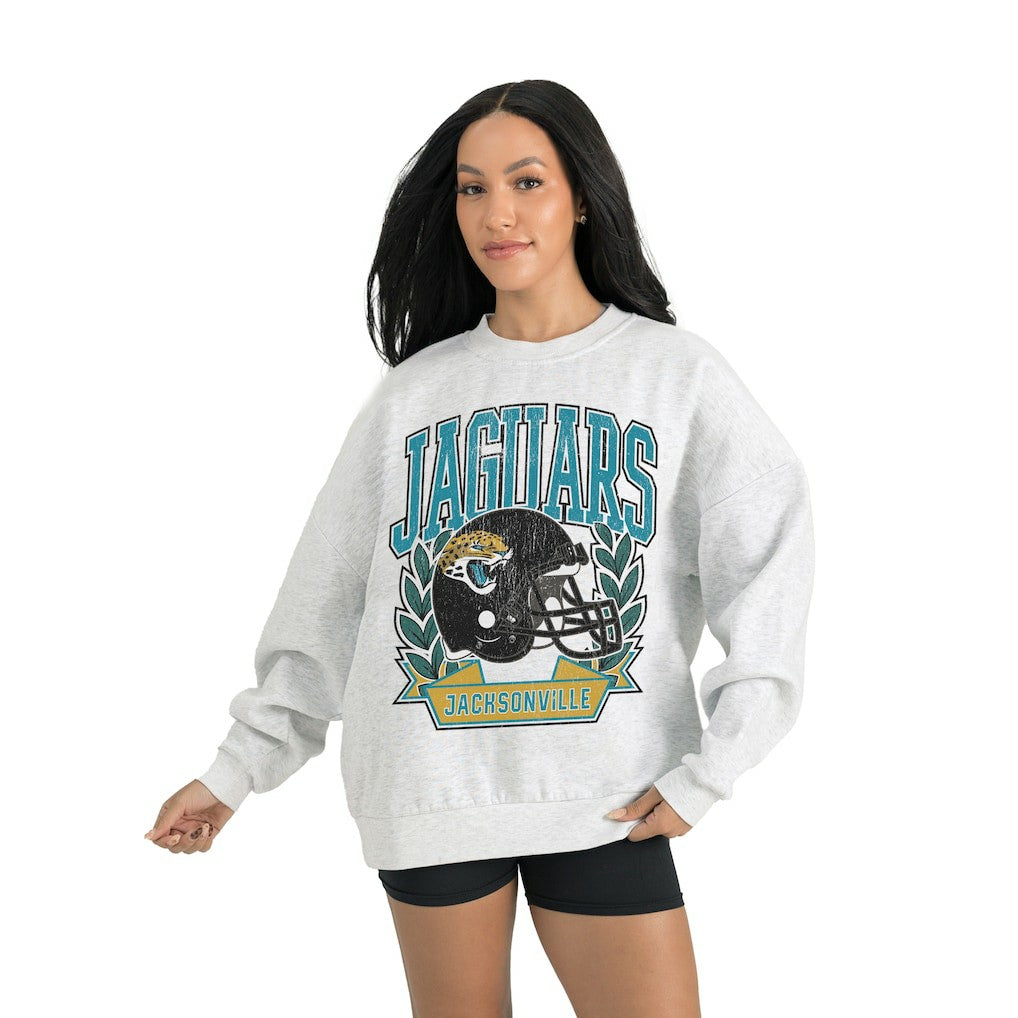 Jacksonville Jaguars Gameday Couture Women's Heritage Premium Fleece Pullover Sweatshirt - Gray - NFL