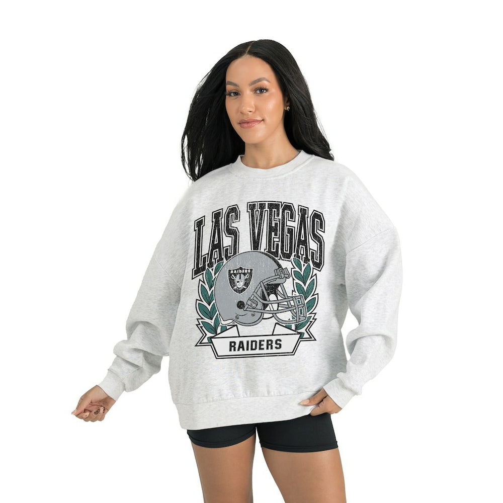 Las Vegas Raiders Gameday Couture Women's Heritage Premium Fleece Pullover Sweatshirt - Gray - NFL