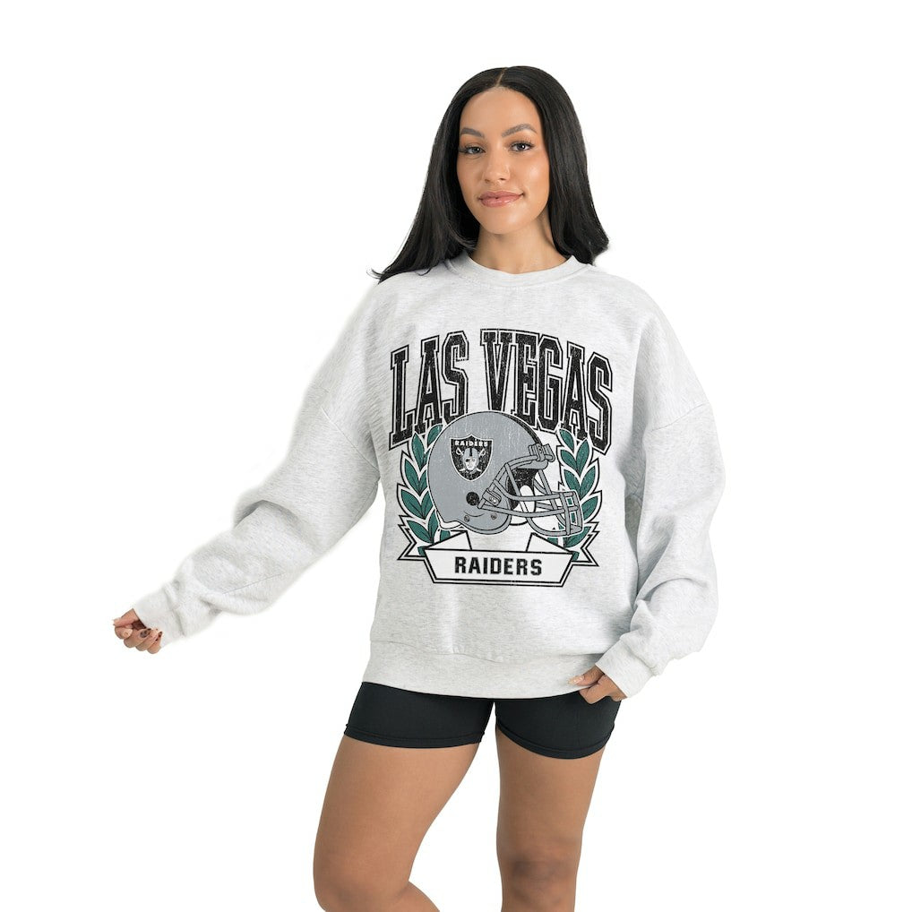 Las Vegas Raiders Gameday Couture Women's Heritage Premium Fleece Pullover Sweatshirt - Gray - NFL