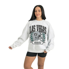 Las Vegas Raiders Gameday Couture Women's Heritage Premium Fleece Pullover Sweatshirt - Gray - NFL