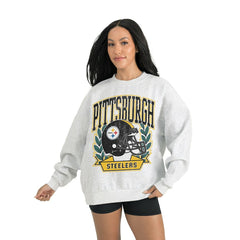Pittsburgh Steelers Gameday Couture Women's Heritage Premium Fleece Pullover Sweatshirt - Gray - NFL