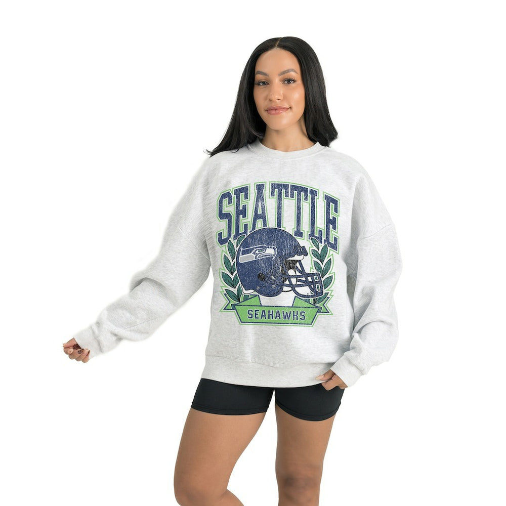 Seattle Seahawks Gameday Couture Women's Heritage Premium Fleece Pullover Sweatshirt - Gray - NFL