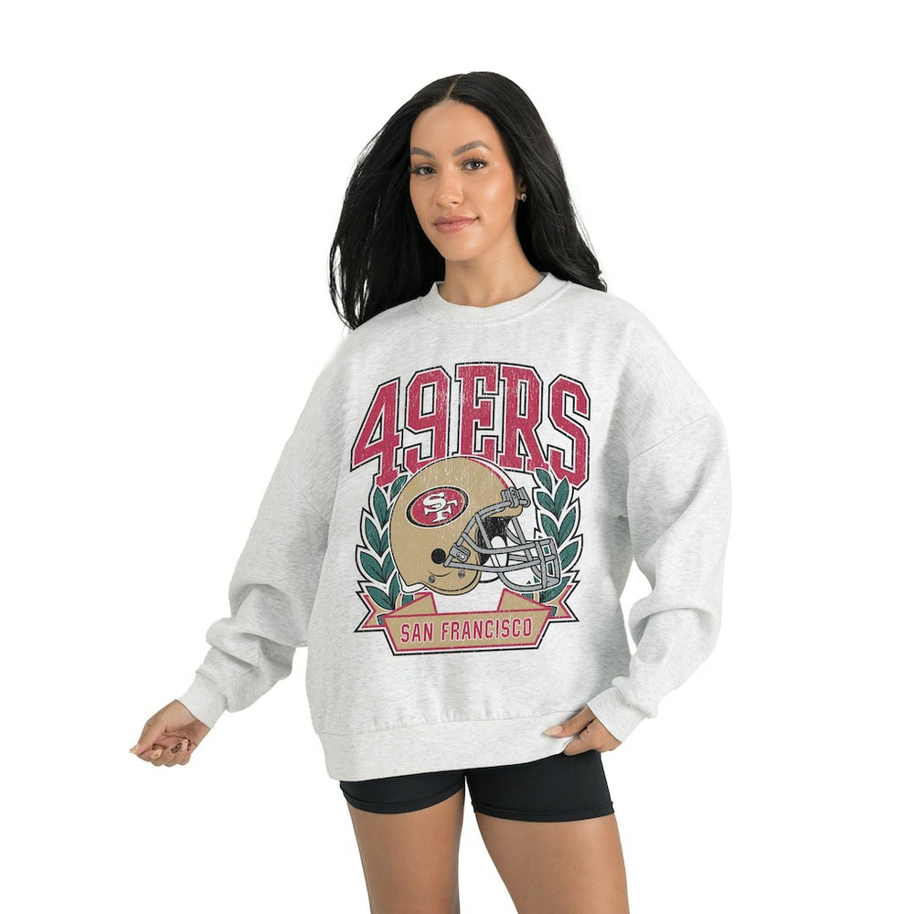 San Francisco 49ers Gameday Couture Women's Heritage Premium Fleece Pullover Sweatshirt - Gray - NFL
