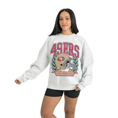 San Francisco 49ers Gameday Couture Women's Heritage Premium Fleece Pullover Sweatshirt - Gray - NFL