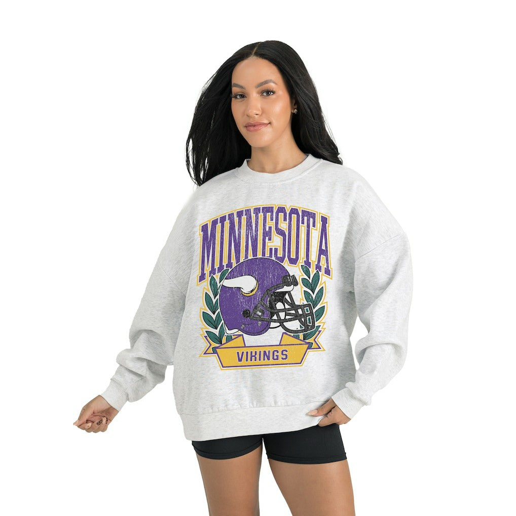 Minnesota Vikings Gameday Couture Women's Heritage Premium Fleece Pullover Sweatshirt - Gray - NFL