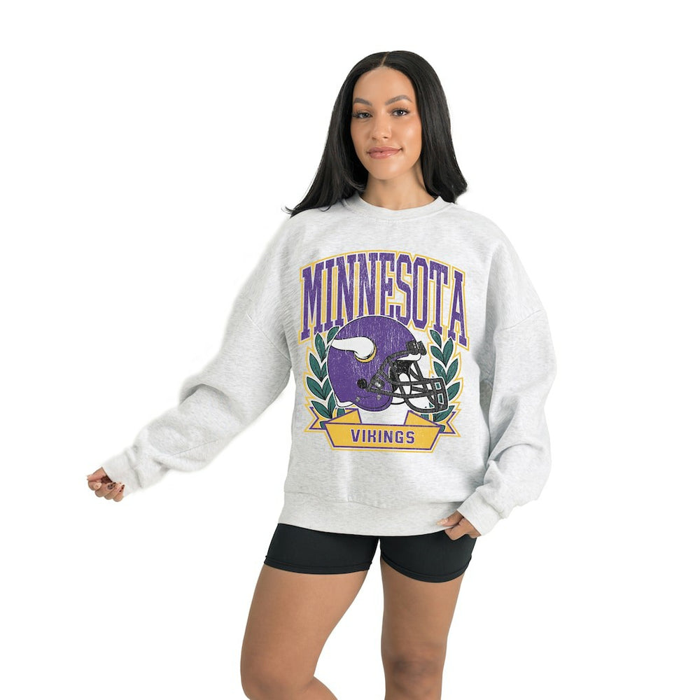 Minnesota Vikings Gameday Couture Women's Heritage Premium Fleece Pullover Sweatshirt - Gray - NFL