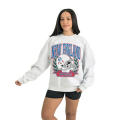 New England Patriots Gameday Couture Women's Heritage Premium Fleece Pullover Sweatshirt - Gray - NFL
