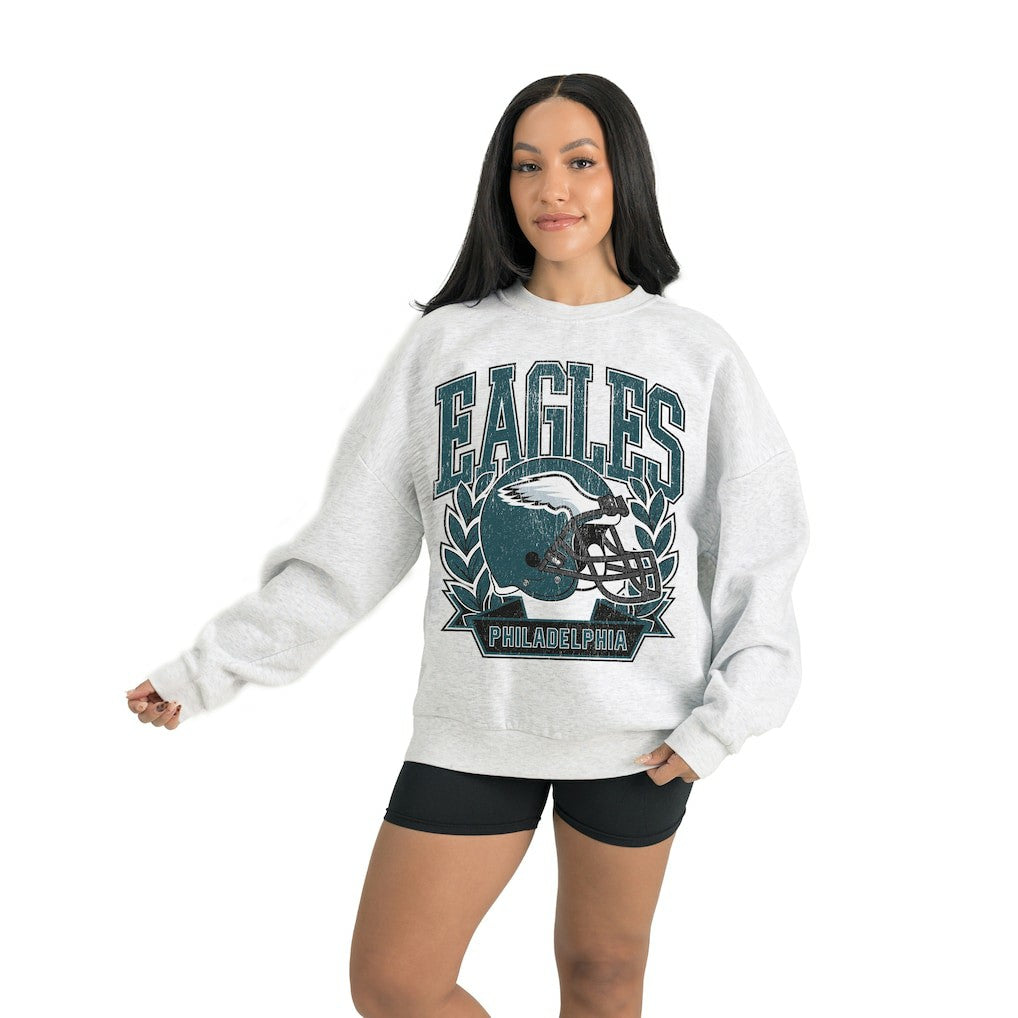 Philadelphia Eagles Gameday Couture Women's Heritage Premium Fleece Pullover Sweatshirt - Gray - NFL