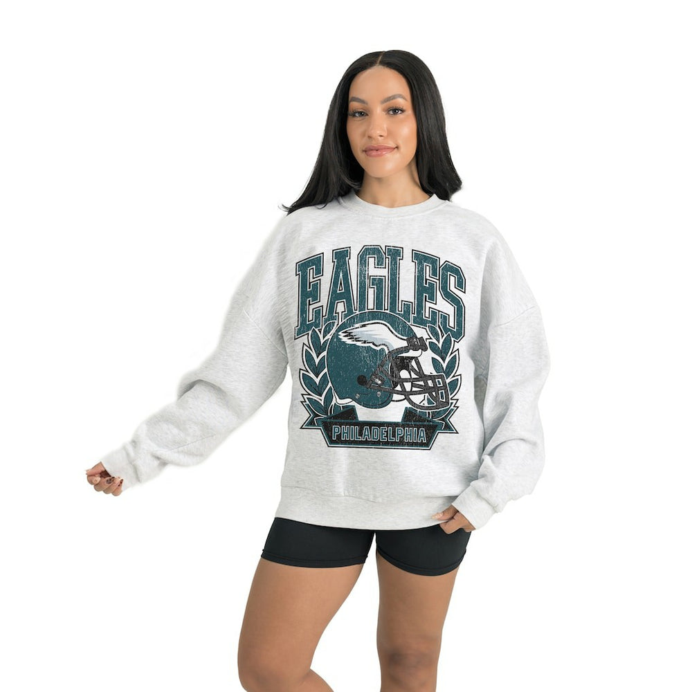 Philadelphia Eagles Gameday Couture Women's Heritage Premium Fleece Pullover Sweatshirt - Gray - NFL