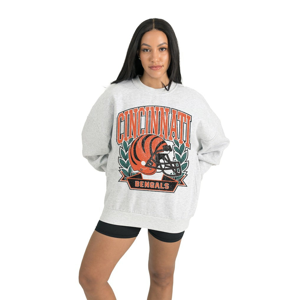 Cincinnati Bengals Gameday Couture Women's Heritage Premium Fleece Pullover Sweatshirt - Gray - NFL