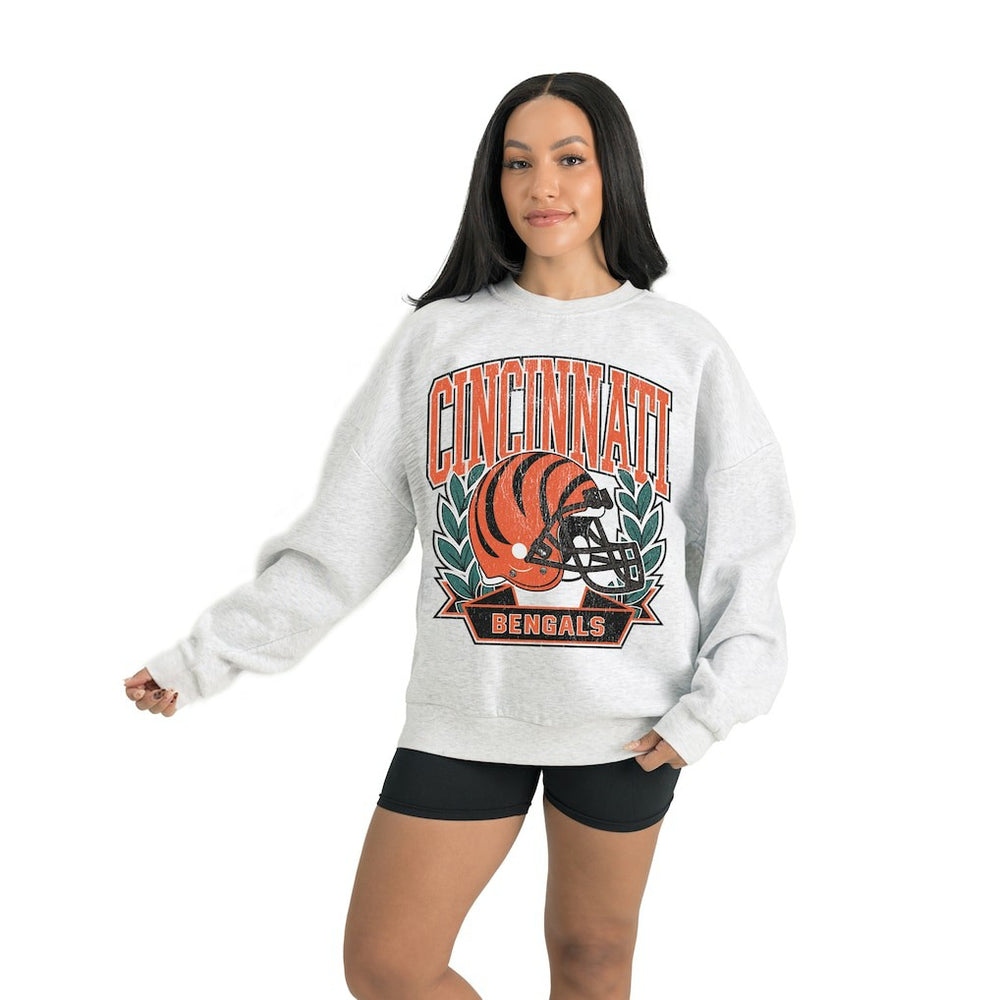 Cincinnati Bengals Gameday Couture Women's Heritage Premium Fleece Pullover Sweatshirt - Gray - NFL
